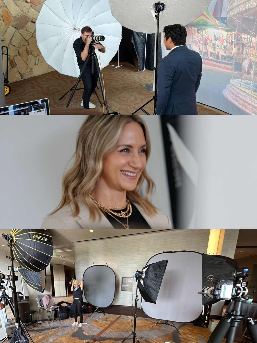 Behind the scenes at a Dallas event headshot booth