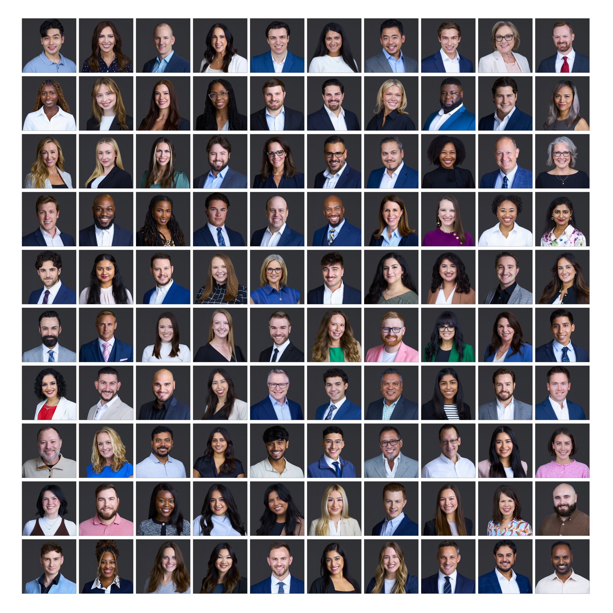 100-person corporate headshot collage — conference headshot booth